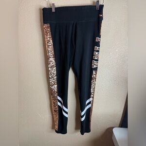 Victoria’s Secret PINK Bling Sequins Leggings Rose Gold Size L